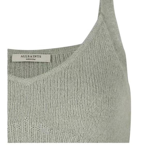 ALLSAINTS LEANNE CROPPED SWEATER AND CARDIGAN IN LIGHT GREEN - Picture 6 of 9